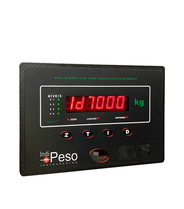 Indicador de Peso sem Gabinete para Painel IDP7000S-PLUS 24Vcc - Acompanha Frontal em Aço Carbono e Acessórios para Fixação