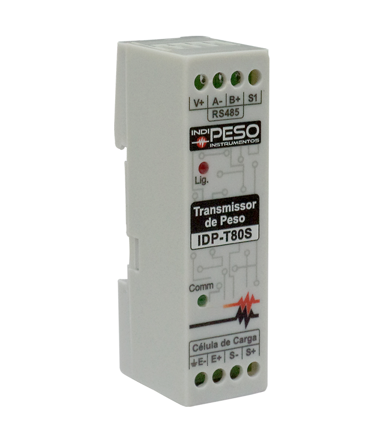 Transmissor de Peso IDP-T80S STANDARD 12~24Vcc para até 8 Células de Carga com 1 Saída Analógica, 1 Saída digital e Porta RS485